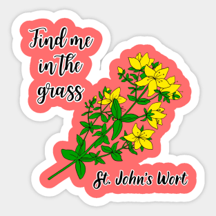 Find me in the grass St. Johns Wort Sticker